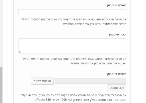 הגדרות פייסבוק ביוסט