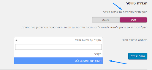 הגדרות טוויטר ביוסט