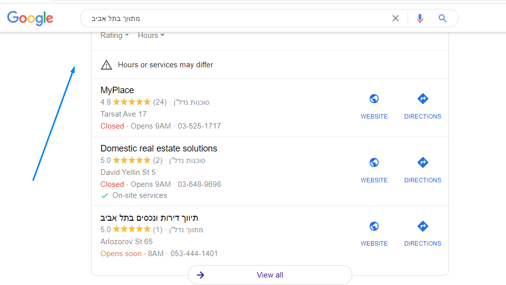 מתווך נדלן בתל אביב תוצאות חיפוש