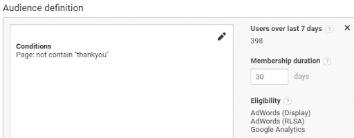 גוגל אנלטיקס יצירת קהל
