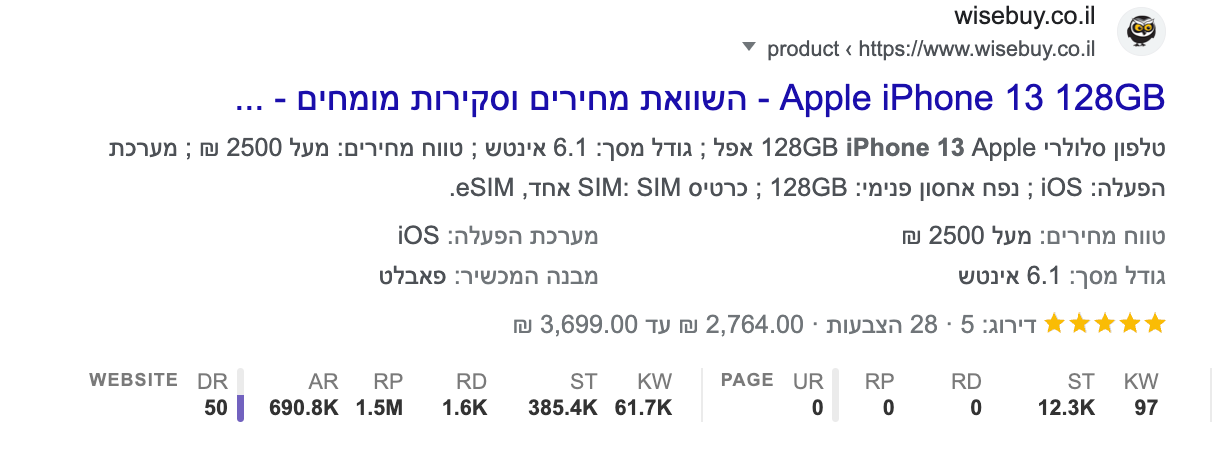 סכמת מוצר (product)