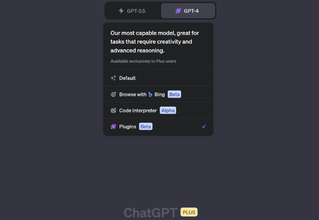 חנות הפלאגינים של ה-ChatGpt